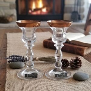 MIKASA Kensington Gold Pair of Candle Holders *Slovakia*